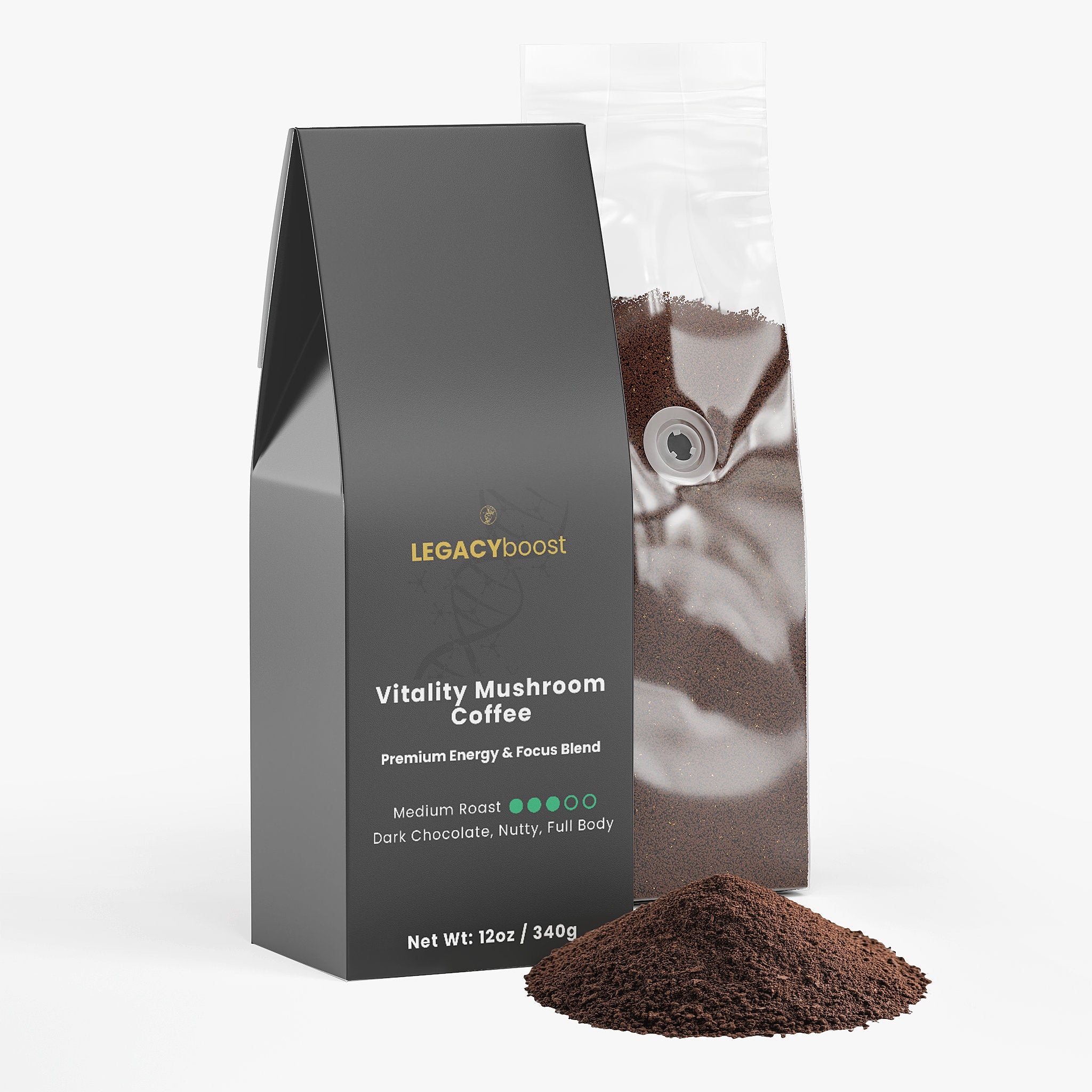 LEGACYboost Vitality Mushroom Coffee (Medium Roast)